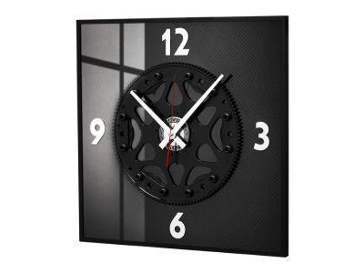 Wall clock - Mercedes Benz clock with carbon dial and flywheel
